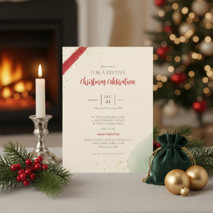 Invitación Elegante fiesta de feriado de Navidades de pincel