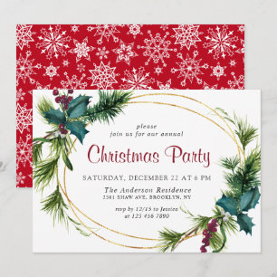 Invitación Elegante fiesta de feriado de Navidades de Pine Ho