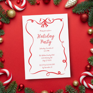 Invitación Elegante fiesta de feriado de Navidades de vacas r