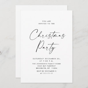 Invitación Elegante fiesta de feriado de Navidades Minimalist