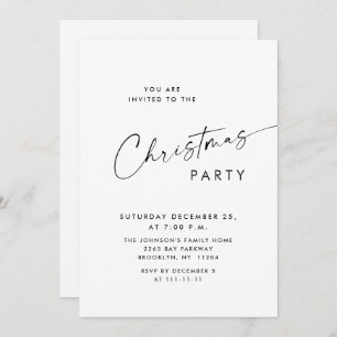 Invitación Elegante fiesta de feriado de Navidades Minimalist