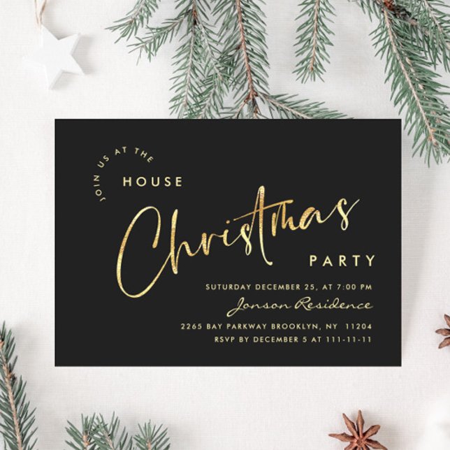 Invitación Elegante fiesta de feriado de Navidades Minimalist (Subido por el creador)