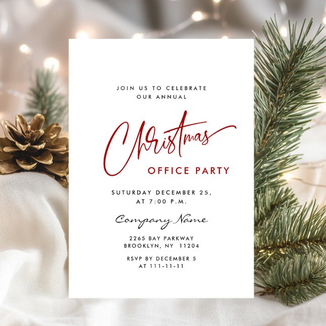 Invitación Elegante fiesta de feriado de Navidades Minimalist (Subido por el creador)