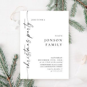 Invitación Elegante fiesta de feriado de Navidades Minimalist
