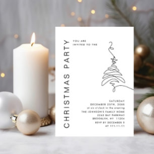 Invitación Elegante fiesta de feriado de Navidades Minimalist