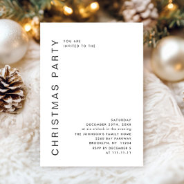 Invitación Elegante fiesta de feriado de Navidades Minimalist