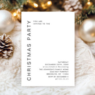 Invitación Elegante fiesta de feriado de Navidades Minimalist