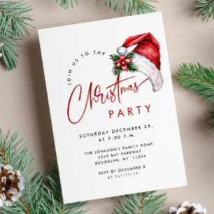 Invitación Elegante fiesta de feriado de Navidades Minimalist