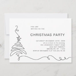 Invitación Elegante fiesta de feriado de Navidades Minimalist