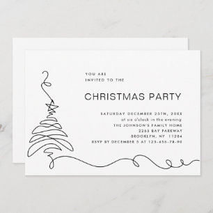 Invitación Elegante fiesta de feriado de Navidades Minimalist