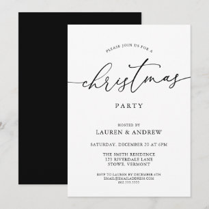 Invitación Elegante fiesta de feriado de Navidades negros