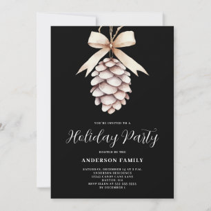 Invitación Elegante fiesta de feriado de Navidades Pinecone