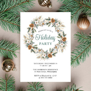 Invitación Elegante fiesta de feriado para Navidades de color