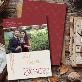 Invitación Elegante Fiesta de fotografía de compromiso tricol