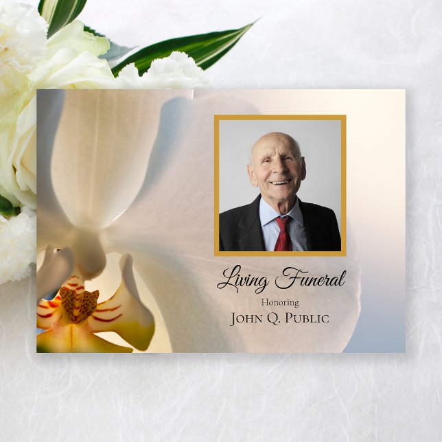 Invitación Elegante Fiesta de Funeral Vivo de Flor Orquídea B (Subido por el creador)