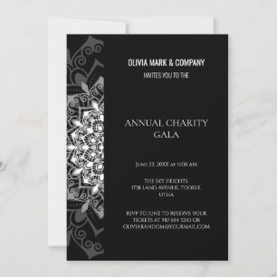 Invitación Elegante fiesta de gala de oro y caridad marrón