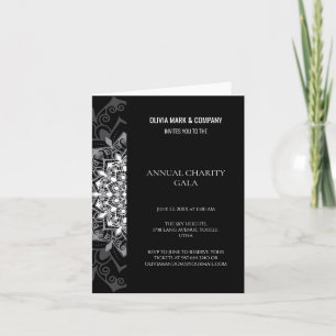 Invitación Elegante fiesta de gala de oro y caridad marrón