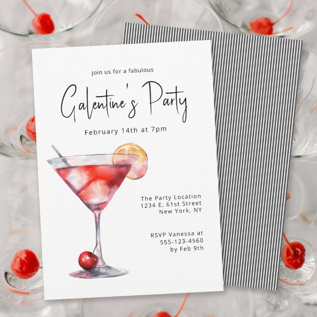 Invitación Elegante Fiesta de Galentine en la noche de chicas (Subido por el creador)