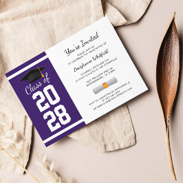 Invitación Elegante Fiesta de grado Purple 2025
