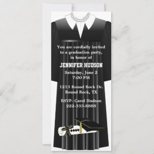 Invitación Elegante fiesta de graduación con traje negro