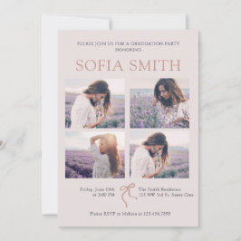 Invitación Elegante fiesta de graduación de Boho Bow