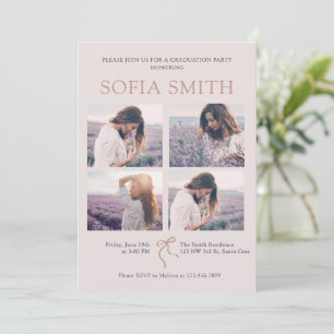 Invitación Elegante fiesta de graduación de Boho Bow