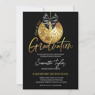 Invitación Elegante fiesta de graduación de bola disco
