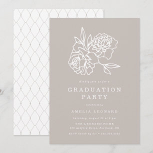 Invitación Elegante fiesta de graduación de Bouquet Floral Ta