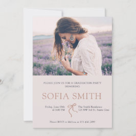 Invitación Elegante fiesta de graduación de Bow