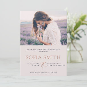 Invitación Elegante fiesta de graduación de Bow