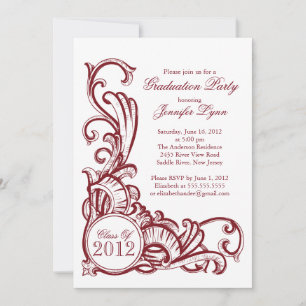 Invitación Elegante fiesta de graduación de cimarrones
