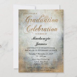 Invitación Elegante fiesta de graduación de cobre pintado