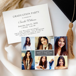 Invitación Elegante fiesta de graduación de Collage de fotos 