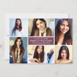 Invitación Elegante fiesta de graduación de Collage de fotos 