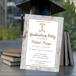 Invitación Elegante fiesta de graduación de enfermera de oro 