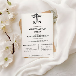Invitación Elegante fiesta de graduación de enfermeras de tip