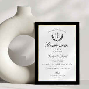Invitación Elegante fiesta de graduación de escuela de derech
