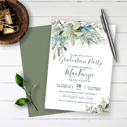 Invitación Elegante fiesta de graduación de Eucalyptus Greene