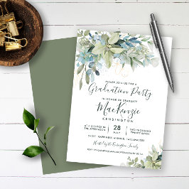Invitación Elegante fiesta de graduación de Eucalyptus Greene