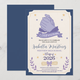 Invitación Elegante fiesta de graduación de felicitaciones en