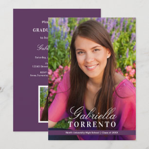 Invitación Elegante Fiesta de Graduación de Foto Personalizad