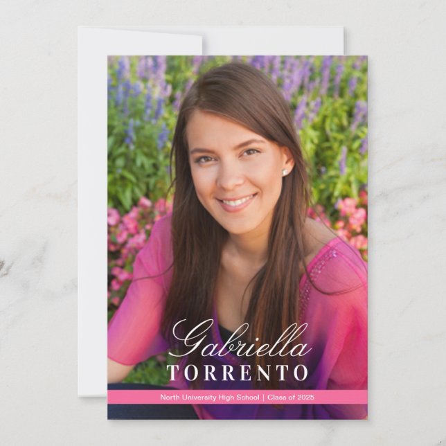 Invitación Elegante fiesta de graduación de fotos de Personal (Anverso)