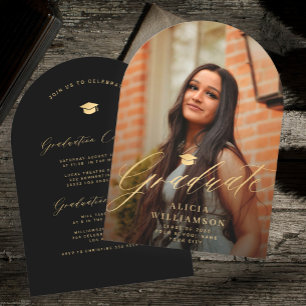 Invitación Elegante fiesta de graduación de fotos en arco