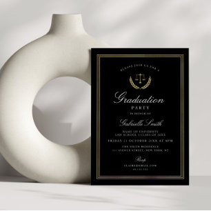 Invitación Elegante fiesta de graduación de la escuela de Der