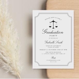 Invitación Elegante fiesta de graduación de la escuela de der