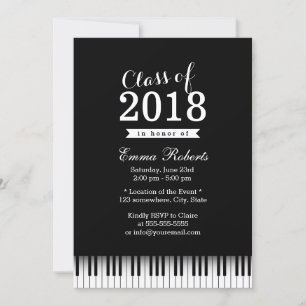 Invitación Elegante fiesta de graduación de la escuela de mús