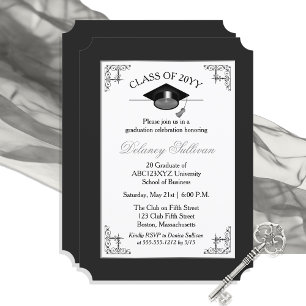 Invitación Elegante Fiesta de Graduación de la Escuela de Pla