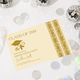 Invitación Elegante fiesta de graduación de oro
