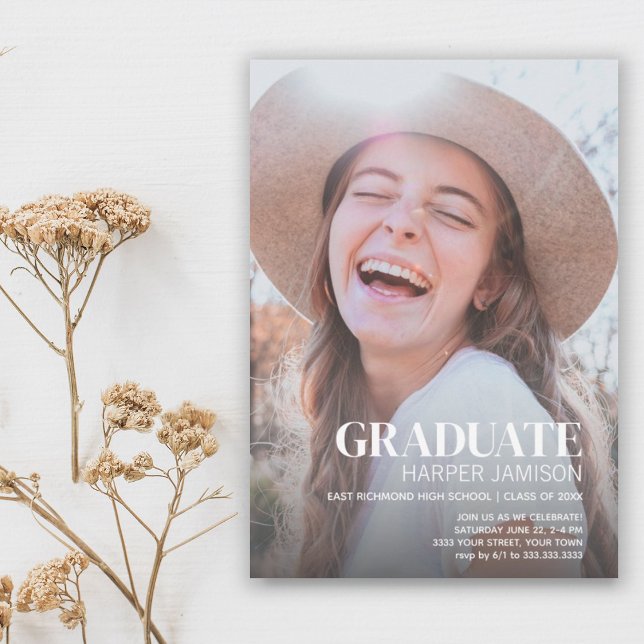 Invitación Elegante fiesta de graduación de Photo 2023 (Subido por el creador)