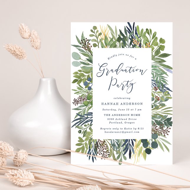 Invitación Elegante fiesta de graduación de prados salvajes (Subido por el creador)
